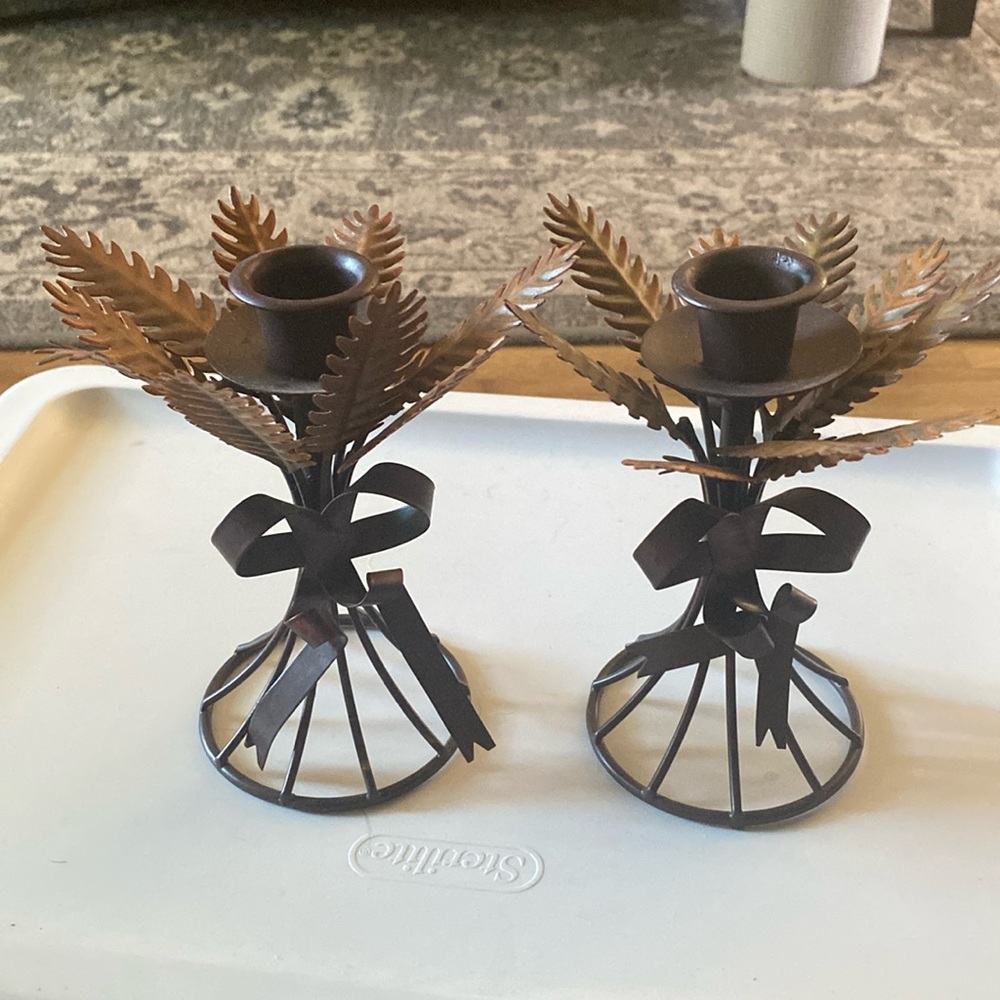 Metal candlestick holders
